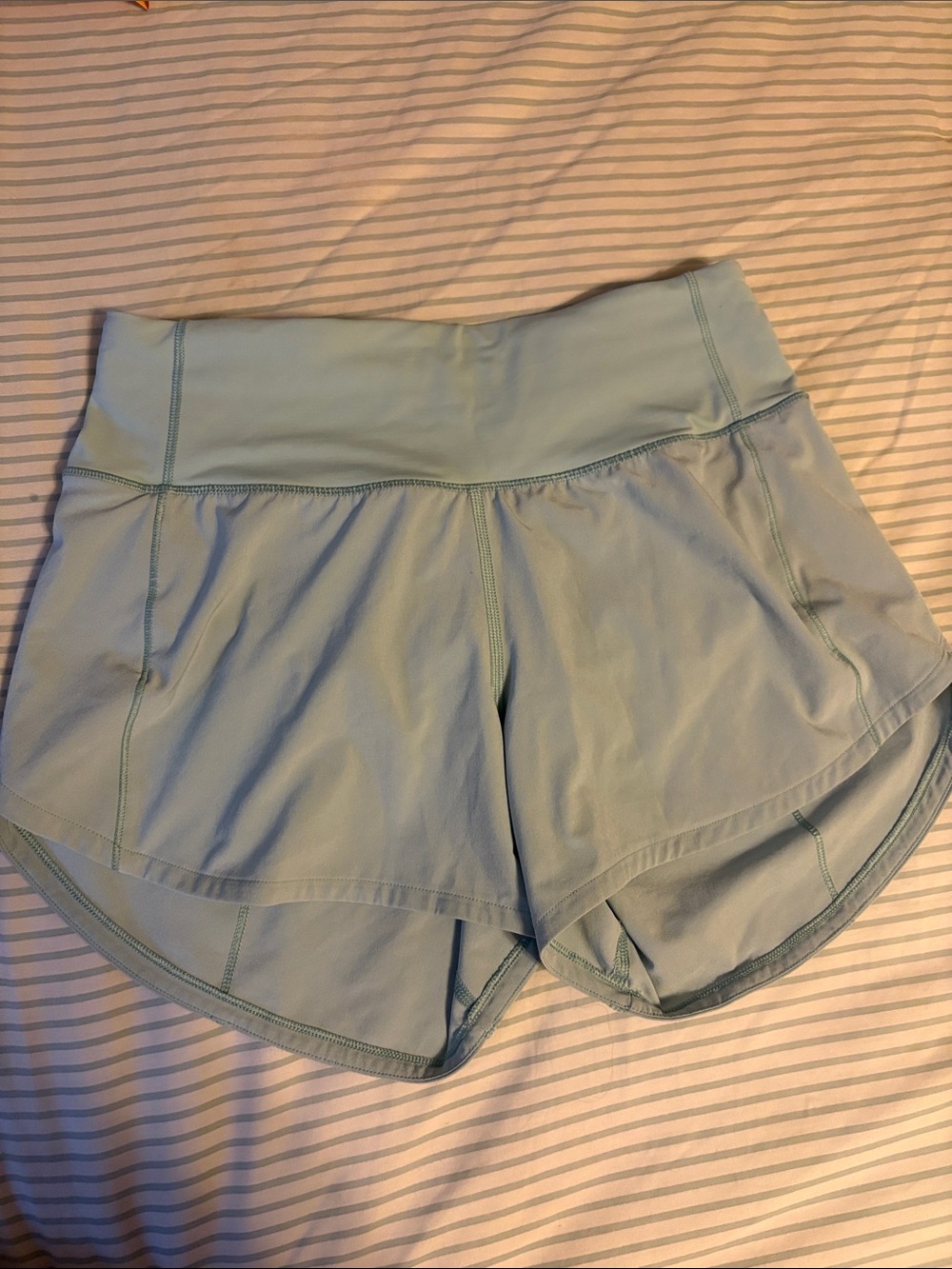 lululemon athletica Light Blue High-Waist Athletic Shorts